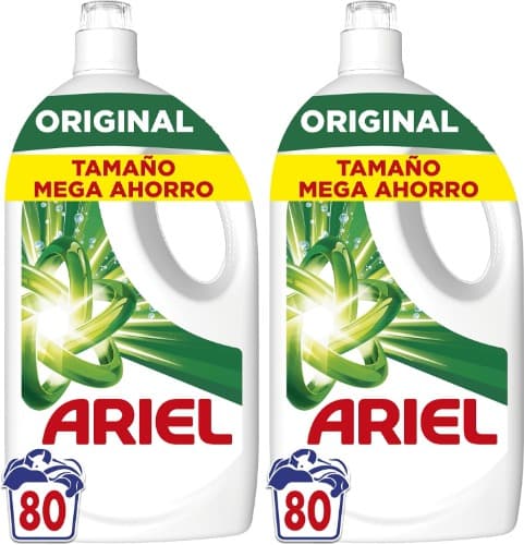 Ariel Detergente de máquina de lavar líquido 80 lavagens, original, sabão limpeza melhorada em ciclos mais frios com a tecnologia exclusiva de limpeza a frio