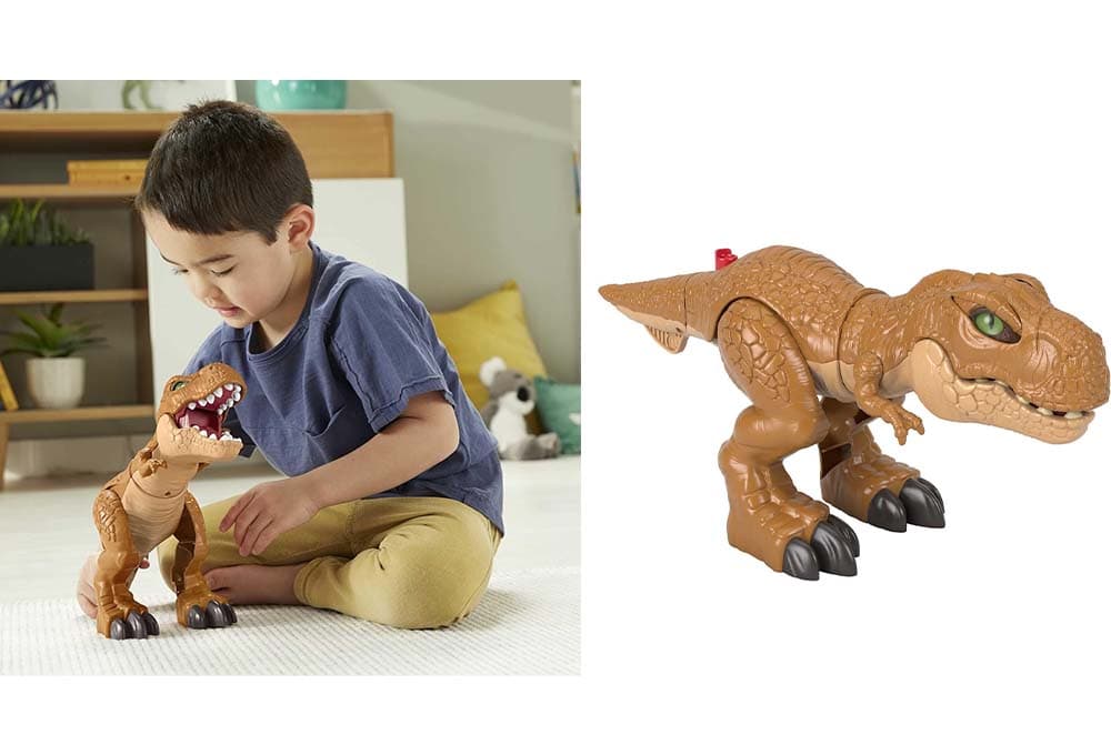 Imaginext Fisher-Price Jurassic World T-Rex, dinossauro de brinquedo com movimentos, presente para crianças + 3 anos (Mattel HFC04)