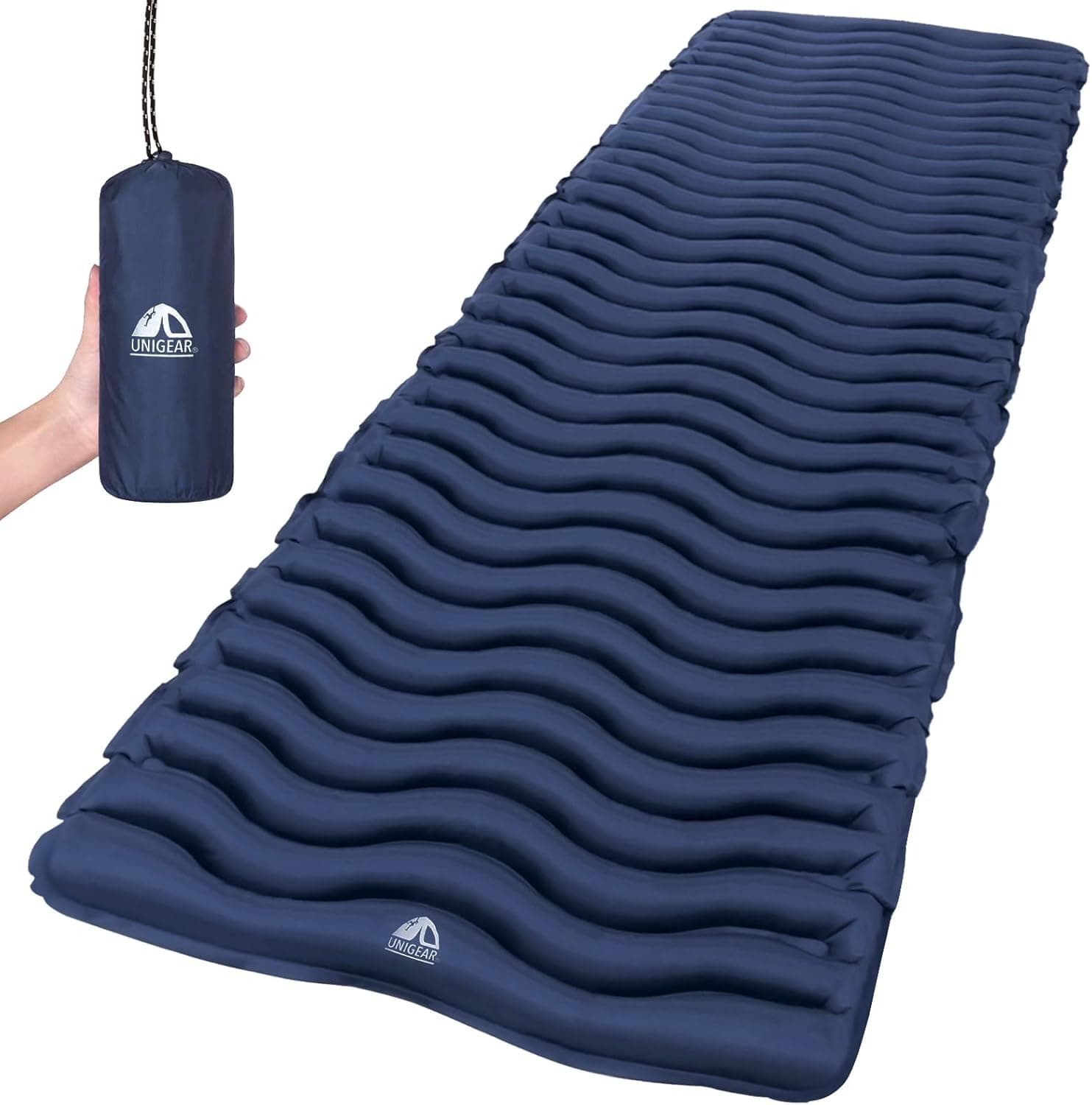 Unigear Tapete insuflável suporte de ar para campismo campismo campismo colchão insuflável ultraleve e resistente cama tapete de dormir ao ar livre viagem praia