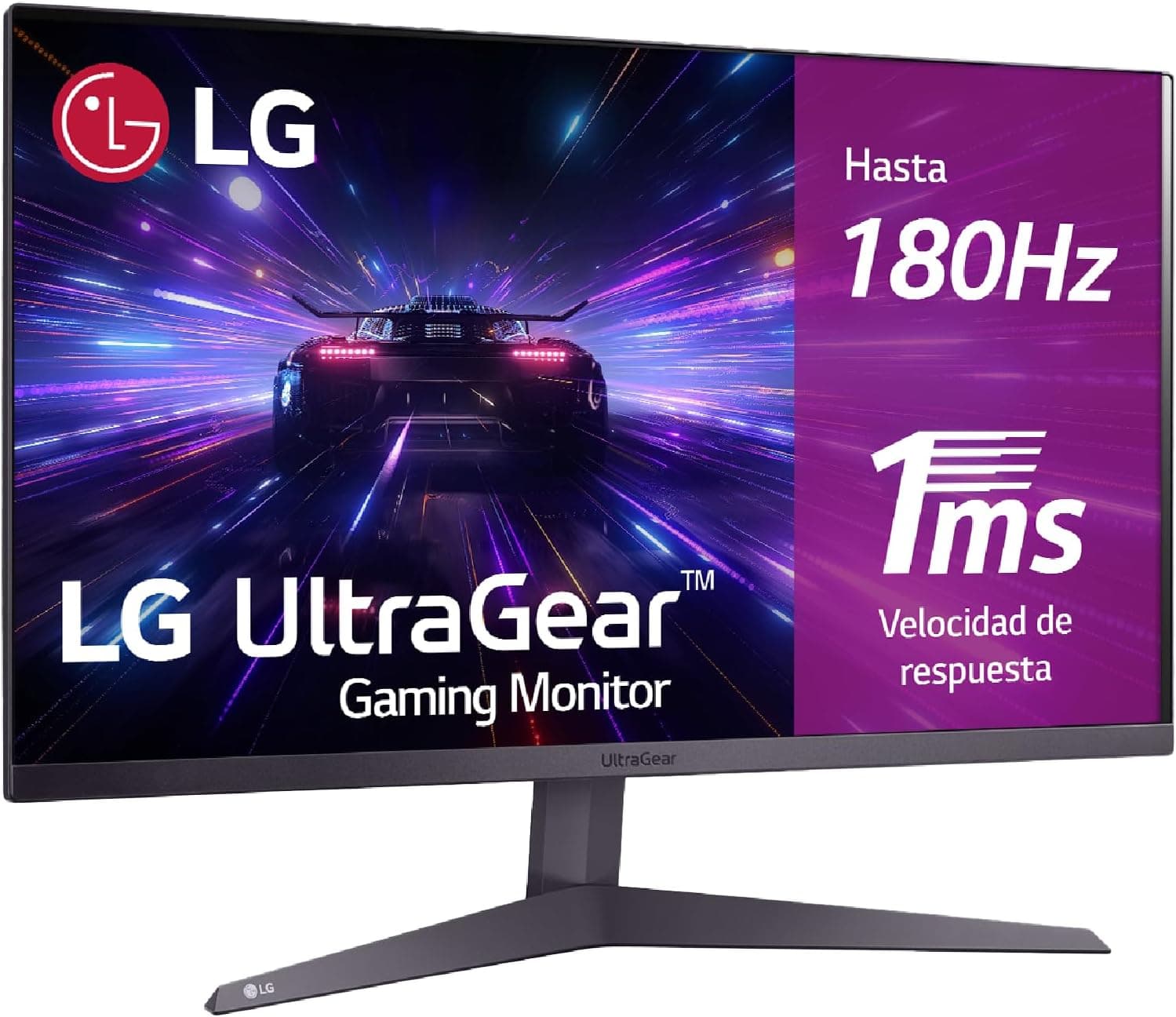 LG 27GS50F-B Monitor ultragear, 27 polegadas, painel VA: 1920 x 1080, 16:9, 180 Hz, 1 ms, tecnologia AMD FreeSync, HDR10, Black Stabilizer, cor roxo cinzento