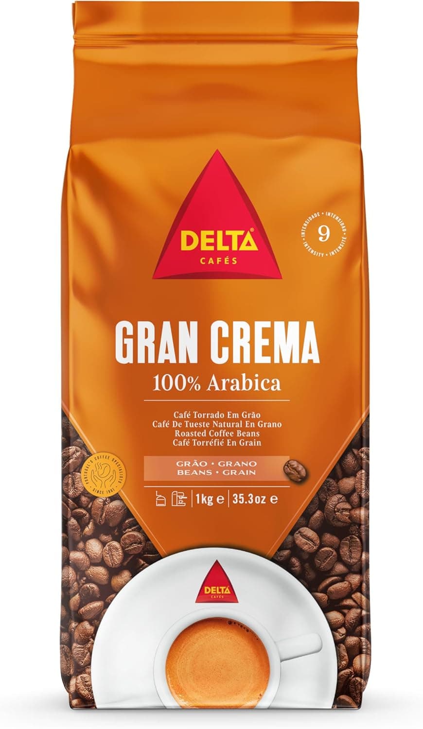 Delta Cafés Grande creme - café em grão 100% árabe - 1 kg.