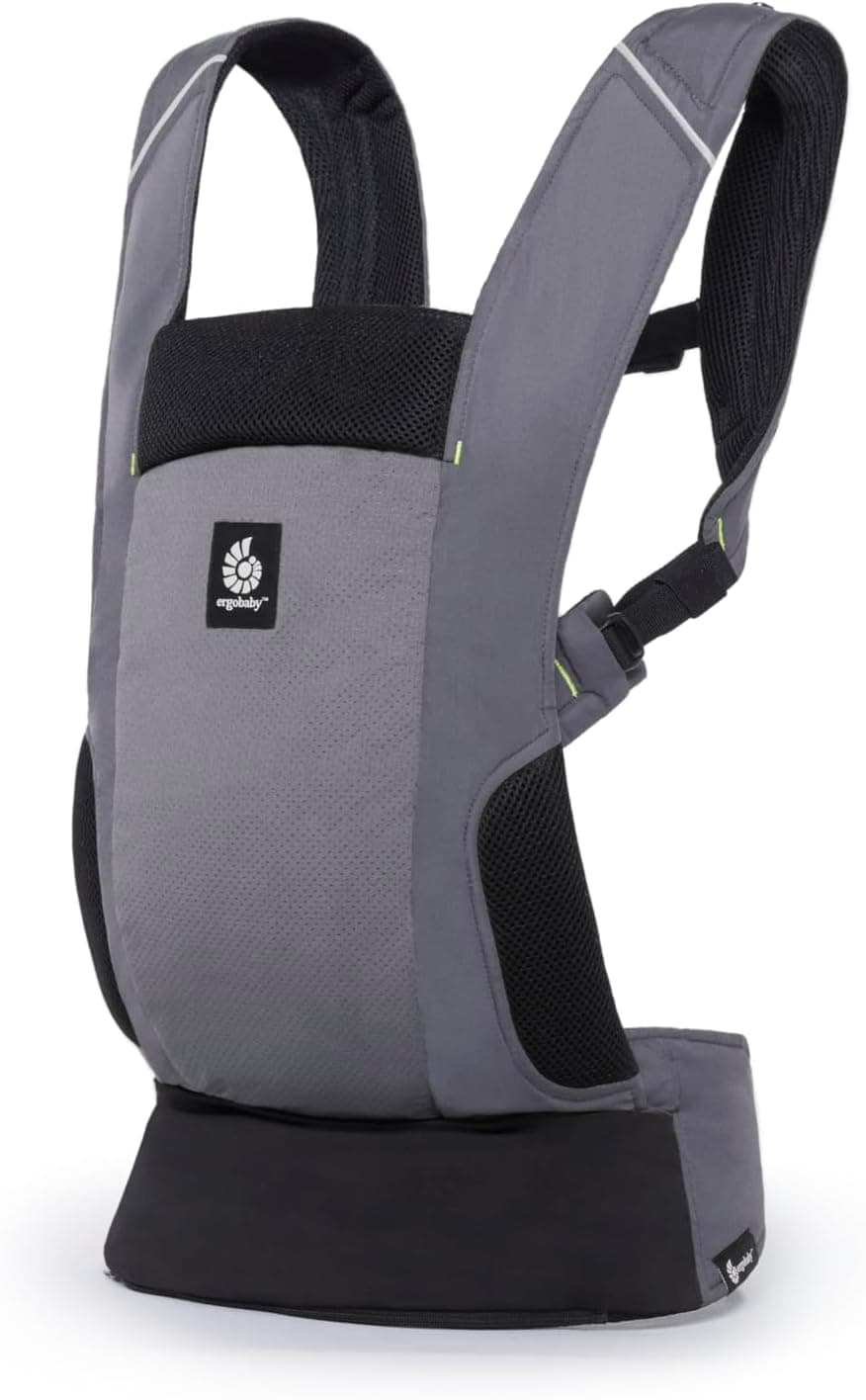 Ergobaby Porta-bebés Away, porta-bebés de viagem para bebés e crianças pequenas (5,4 - 15,9 kg), porta-bebés ventral e porta-bebés dorsal de 2 posições, Graphite Grey
