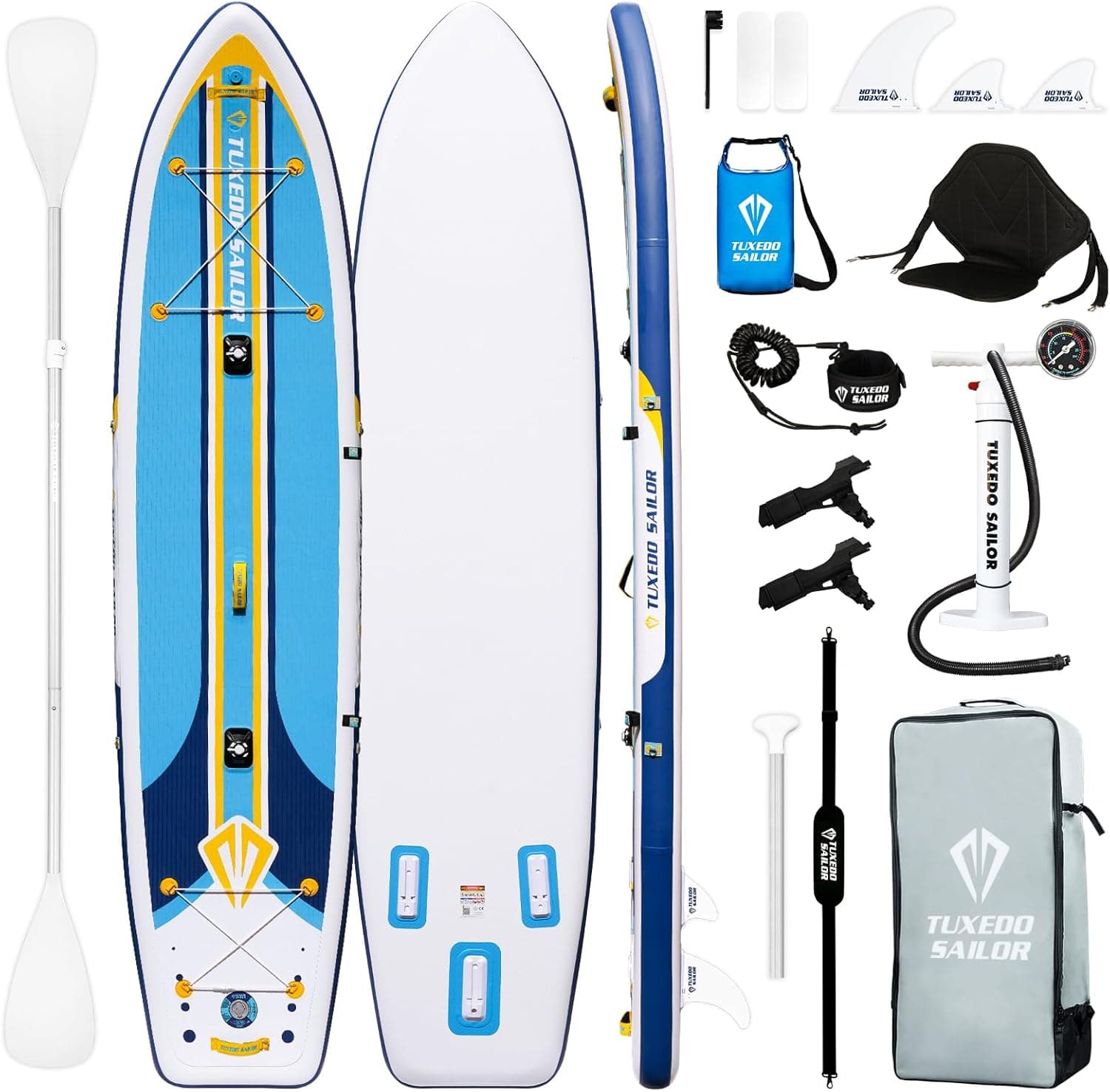 Tuxedo Sailor Tabela Paddle Surf insuflável para adultos e crianças 240/320/365 cm tapete surf insuflável com acessórios, Stand Up Paddle Board Sup ultraleve mesa de subir, insuflável