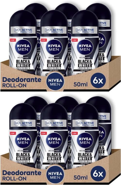 Nivea Men Black & White invisível Roll-On - 50 ml x 12