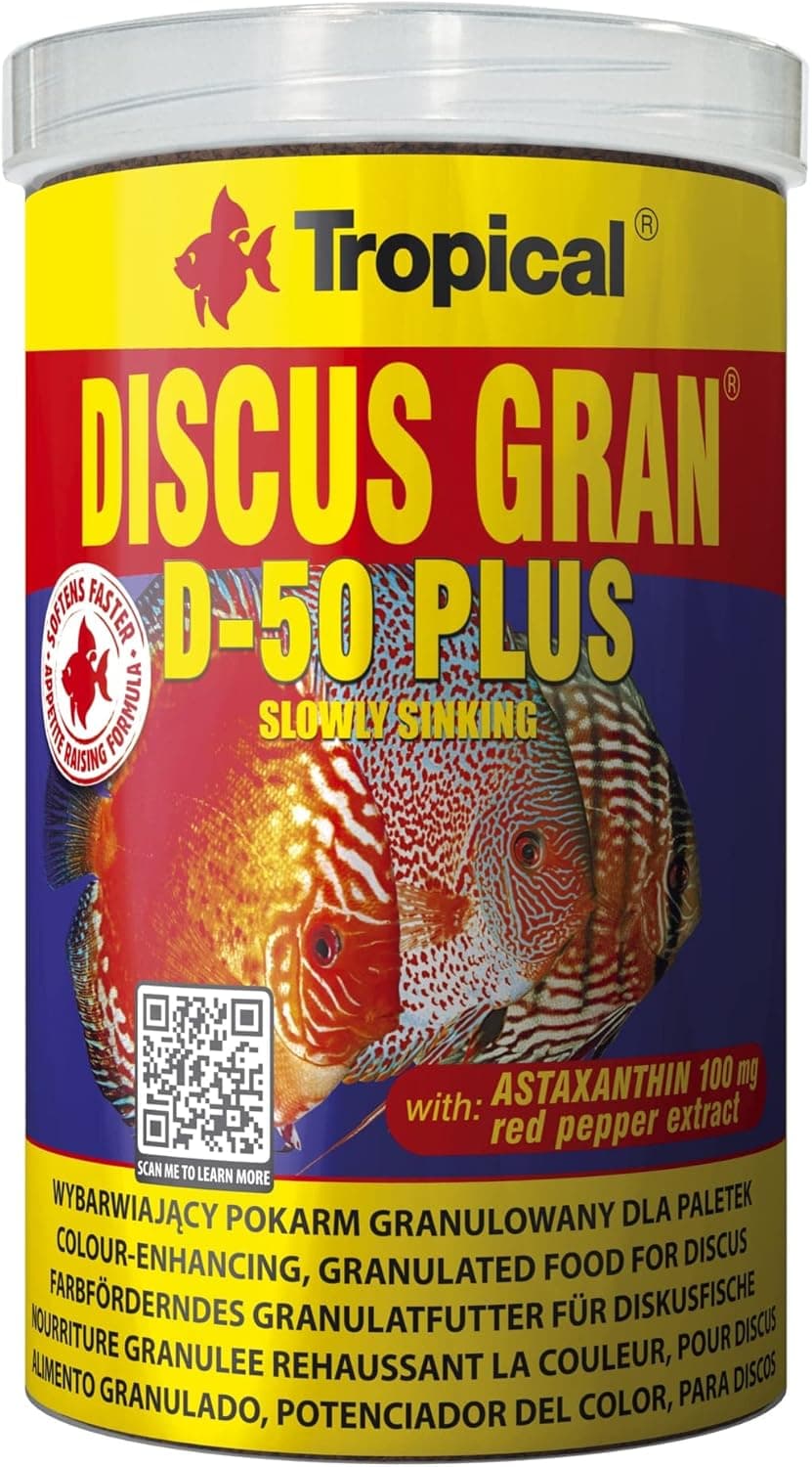 Tropical Discus Gran D-50 Plus | Granulado realçador de cor para peixes discus 1000 ml