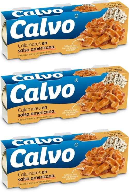 Calvo Lulas em molho americano pack 3 x 80 g