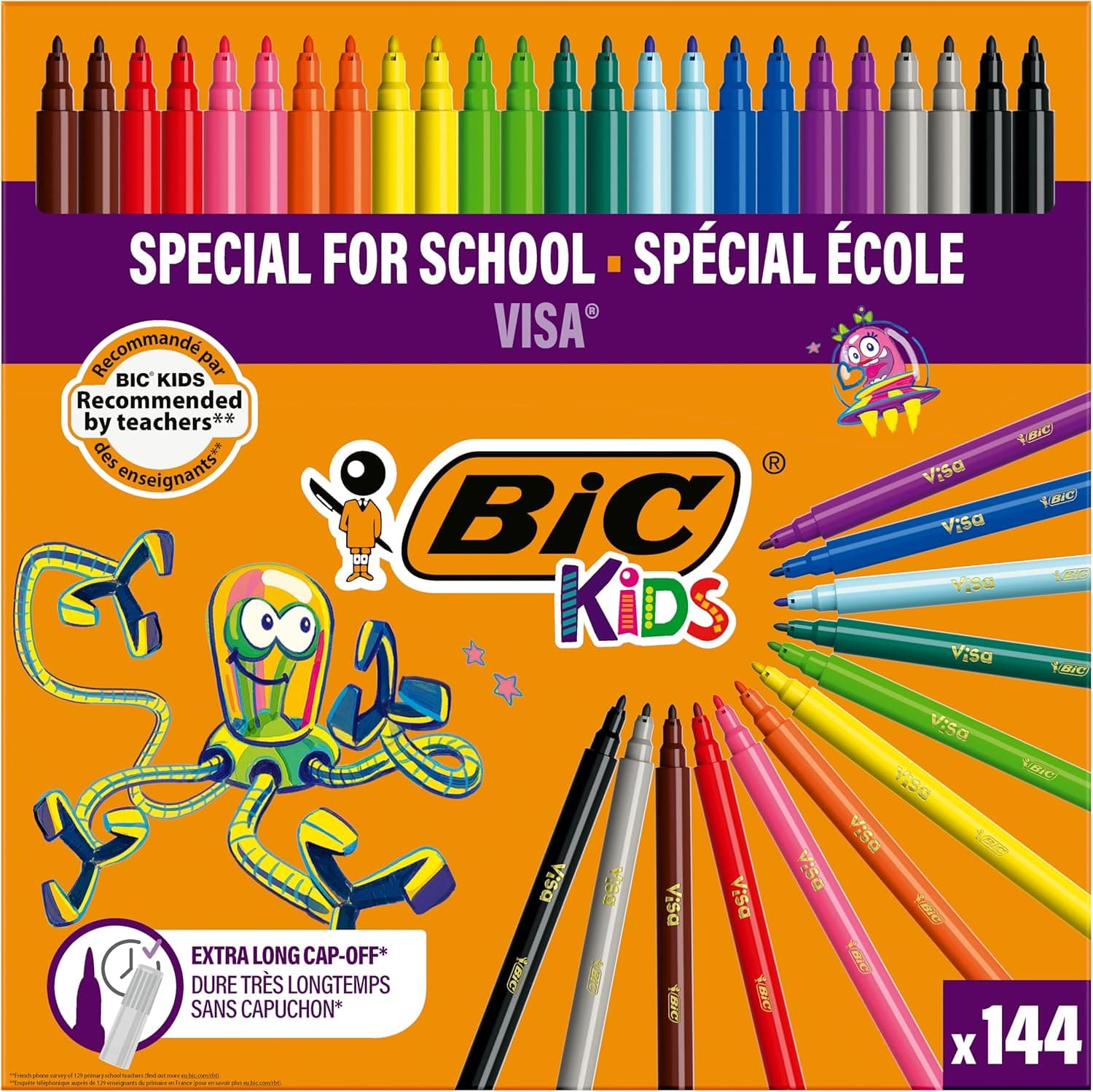 BIC Special for School, pacote de 144 canetas de marca, multicolor