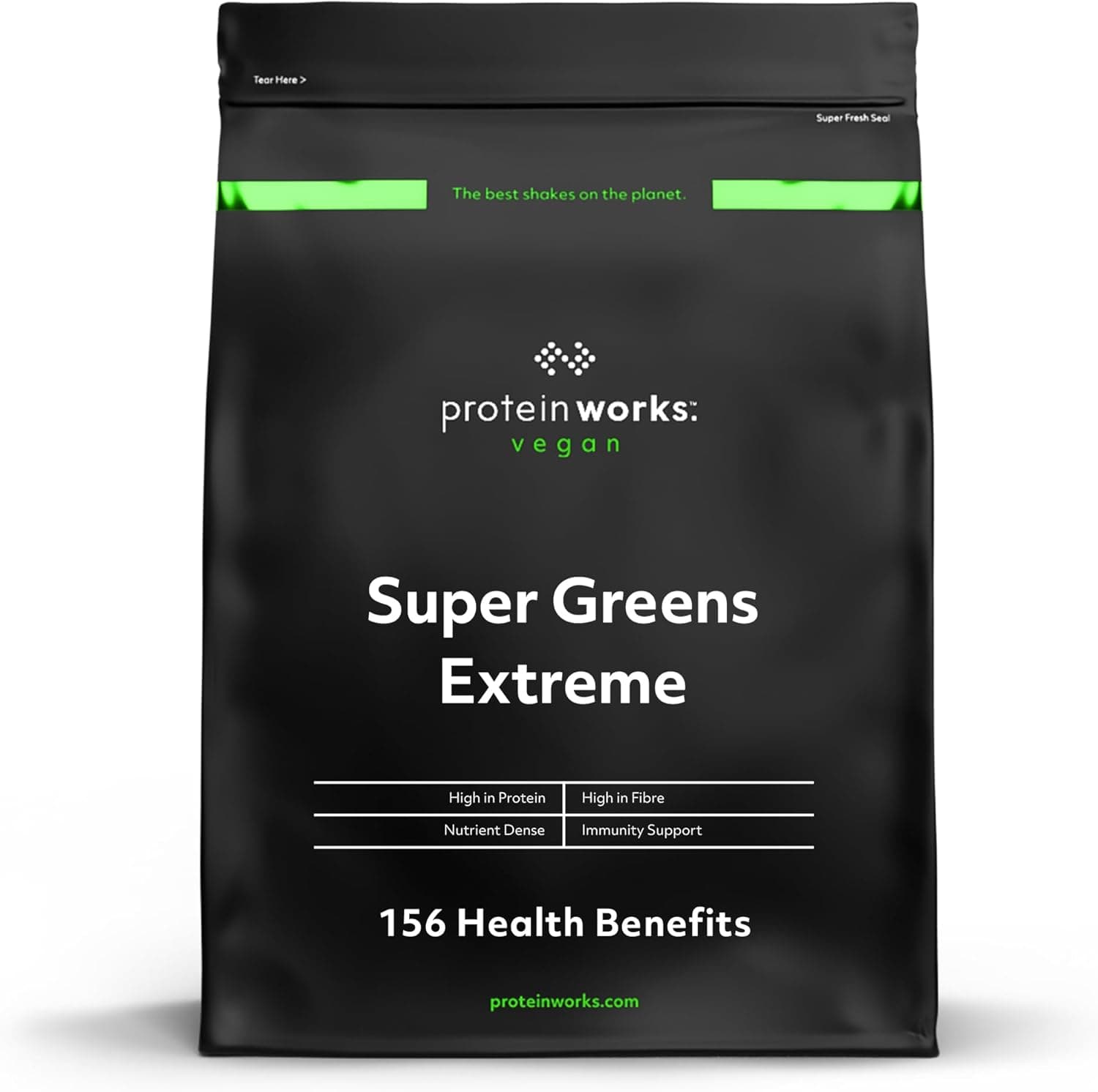 THE PROTEIN WORKS Super Greens Extreme | Suplemento vegan em pó com 41 ingredientes ativos e sabor Tropical Punch, embalagem de 250 g