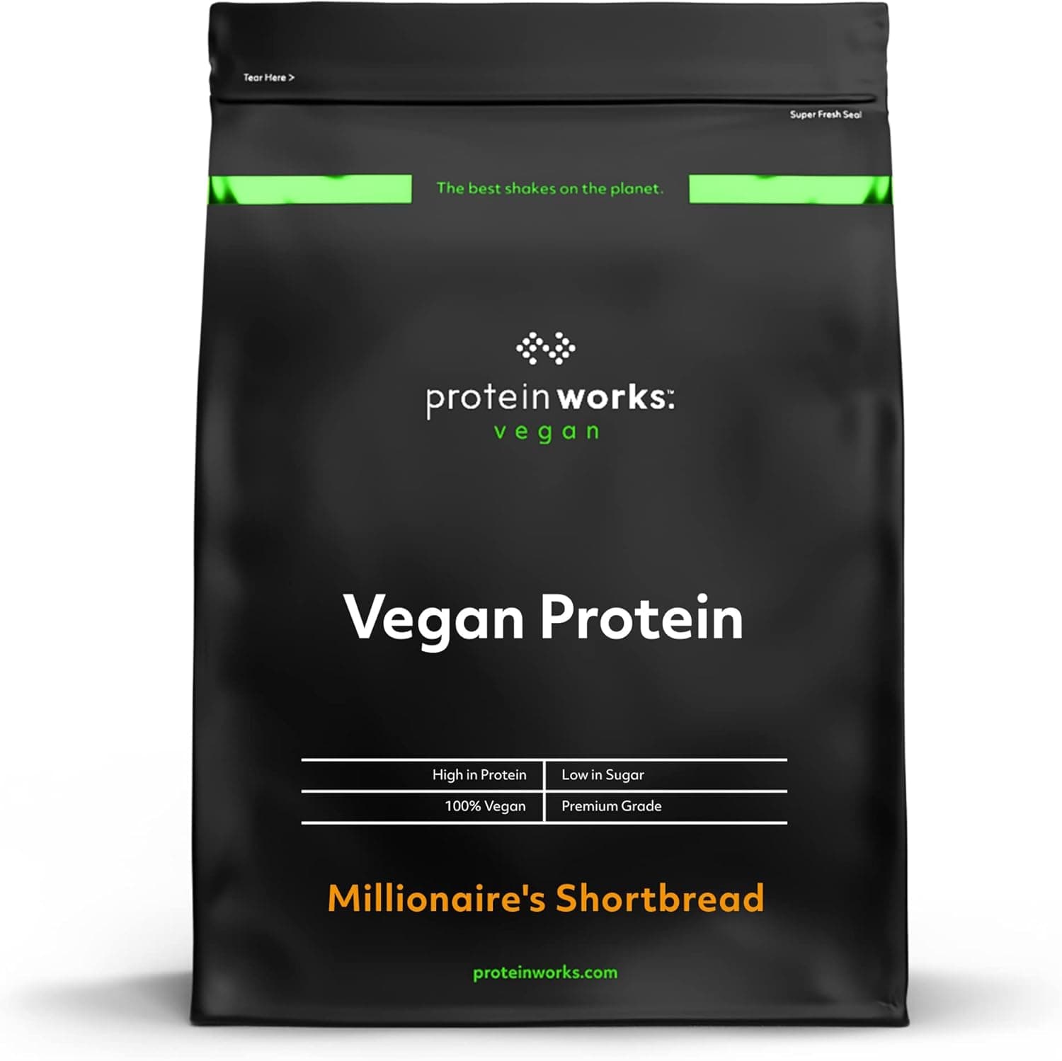 Protein Works - Proteína vegana, 100% A base de plantas, sem glúten, baixo em gorduras, Millionaire, chocolate e caramelo, 500 g