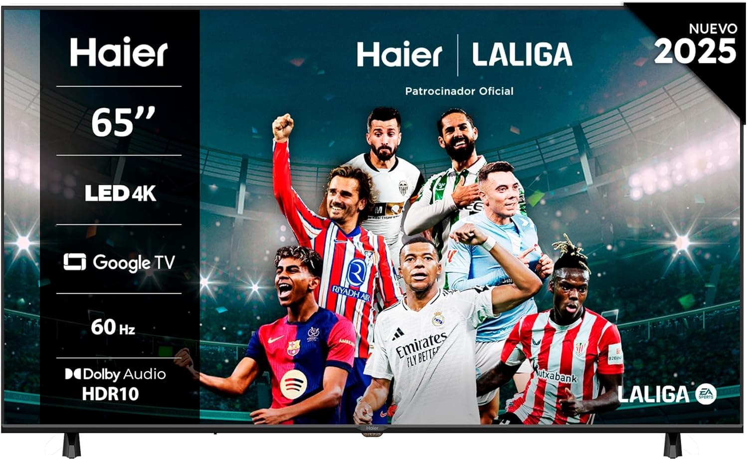 Haier H65K85FUX | Smart TV 4K UHD 65 polegadas com Google TV, Dolby Audio e HDR10