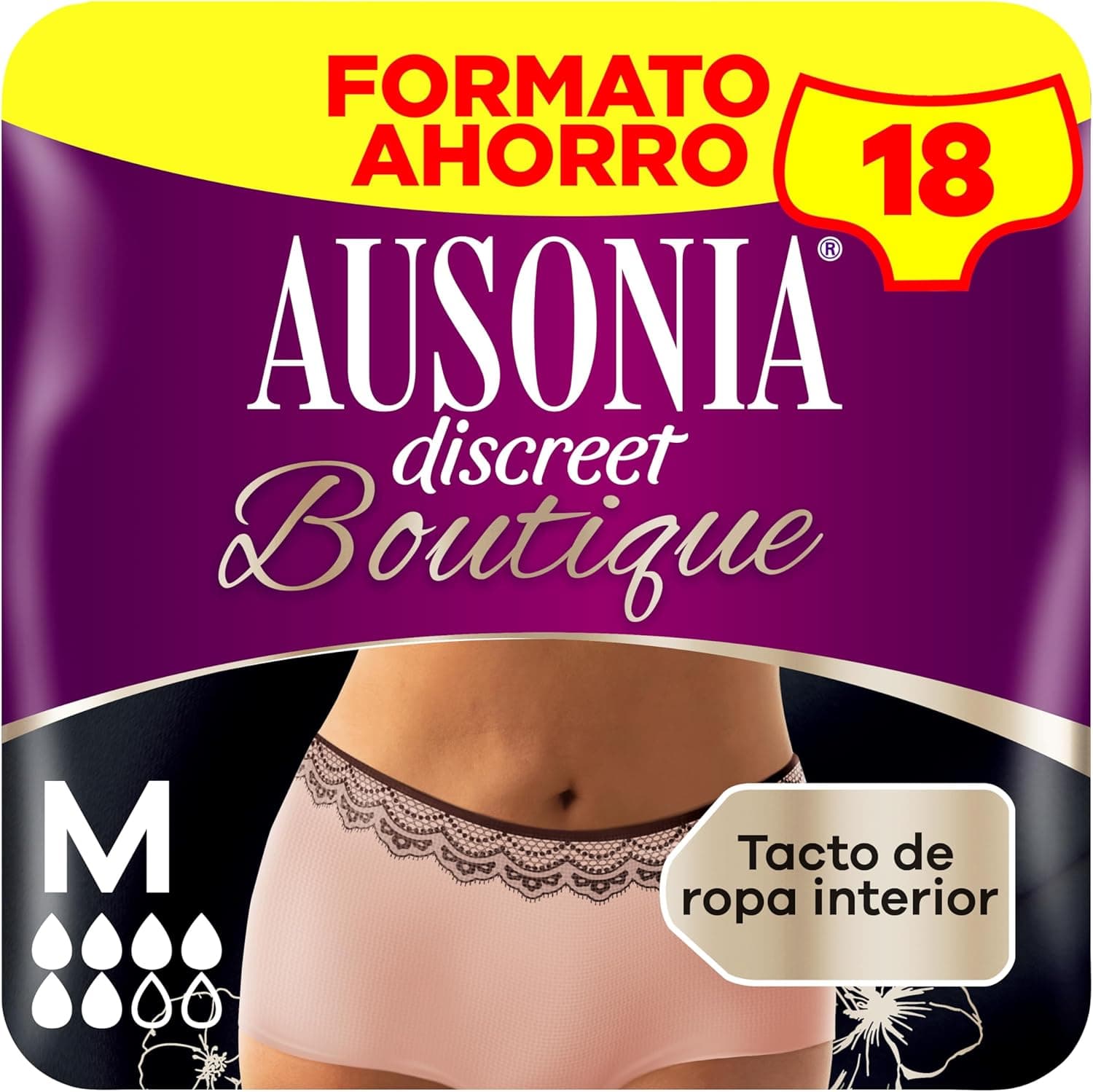 Ausonia Discreet Pants Boutique, roupa interior para perda de urina, 18 cuecas incontinência mulher. Tamanho M. Retém odores, humidade e evita fugas