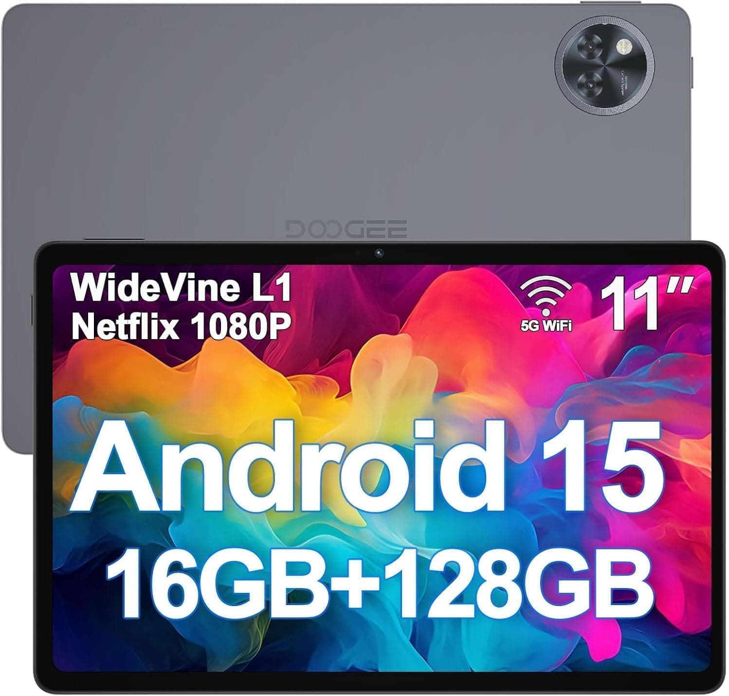 DOOGEE 2025 Android 15 Tablets U11 Tablet de 11 polegadas, 16 GB RAM+128 GB ROM (TF 2TB), 8580 mAh, Octa Core, 5 G WiFi Android Tablets| Widevine L1 | Netflix | Bluetooth 5.02 13MP. +5MP | GPS | OTG