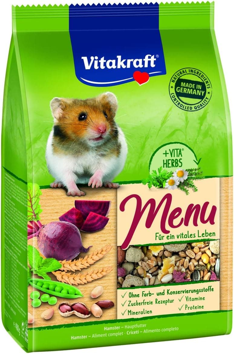 VITAKRAFT Vita Força apenas forro para hamster, forro misto equilibrado, menu vital premium, 400 g (embalagem de 6)