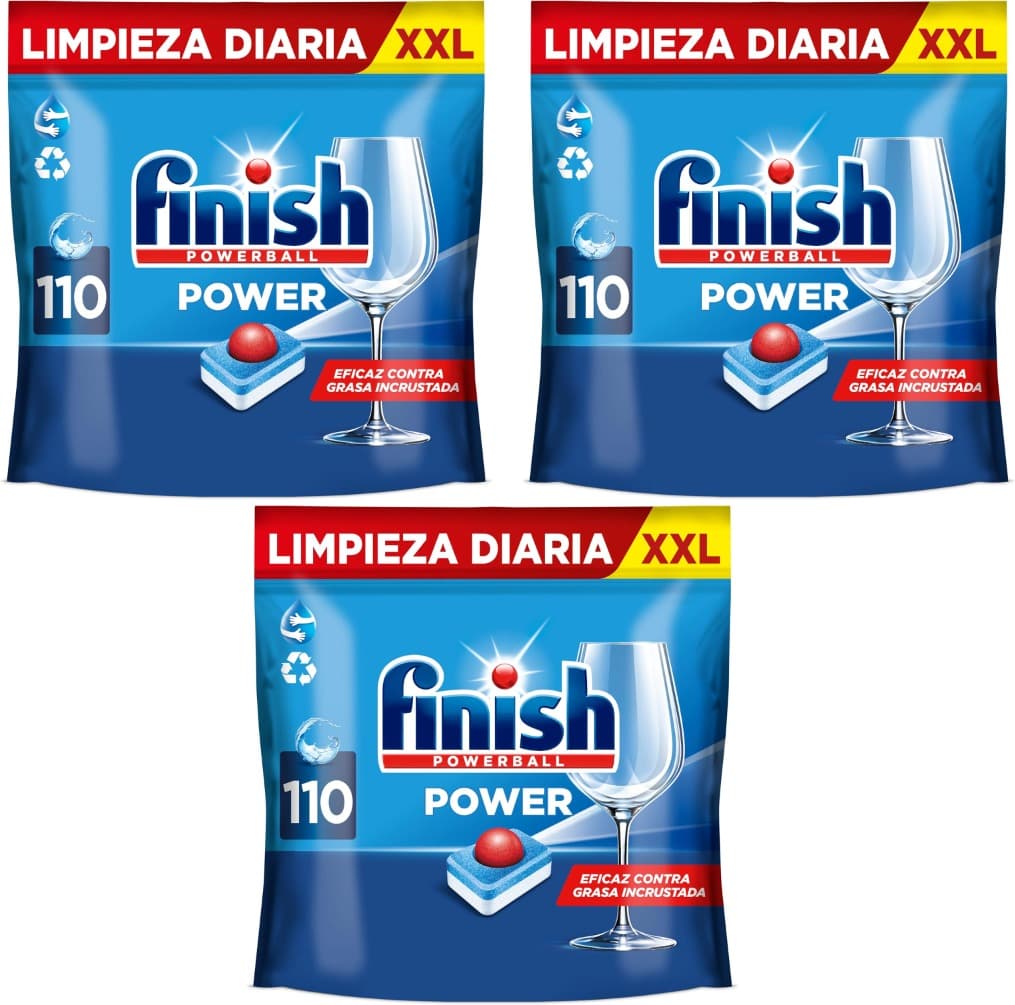 Finish Powerball Pastilhas para máquina de lavar loiça, 110 pastilhas x 3