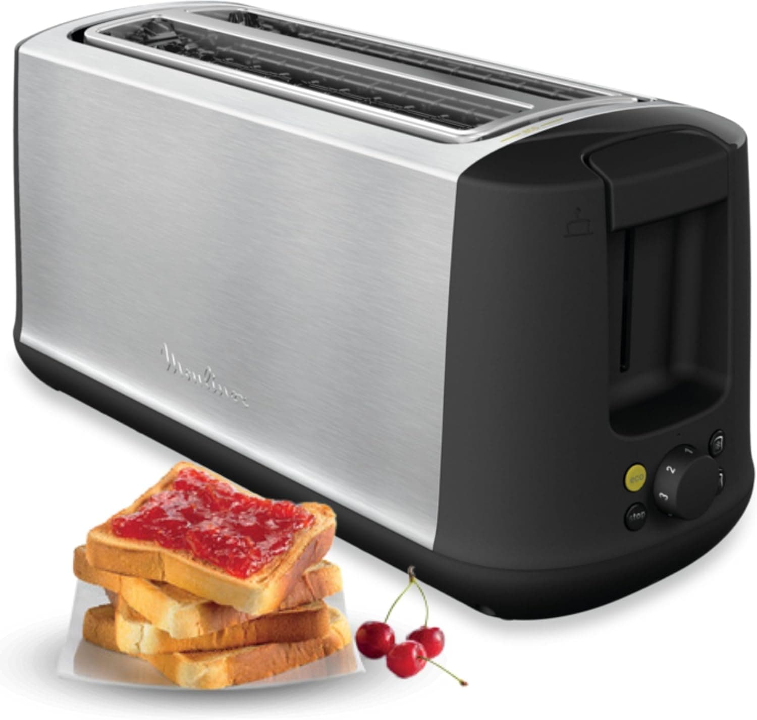 Moulinex Subito Select | Torradeira com 2 ranhuras longas em inox, 7 níveis, função descongelação e bandeja removível