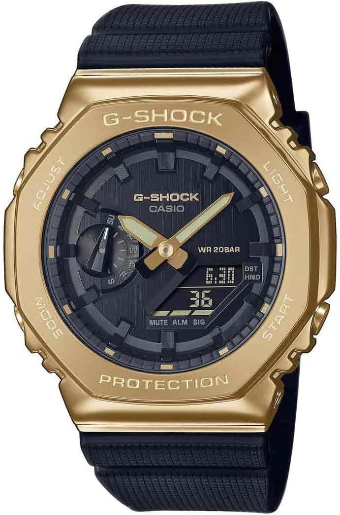 CASIO G-SHOCK Relógio analógico digital para homens de quartzo japonês com correia em plástico GM-2100G-1A9ER