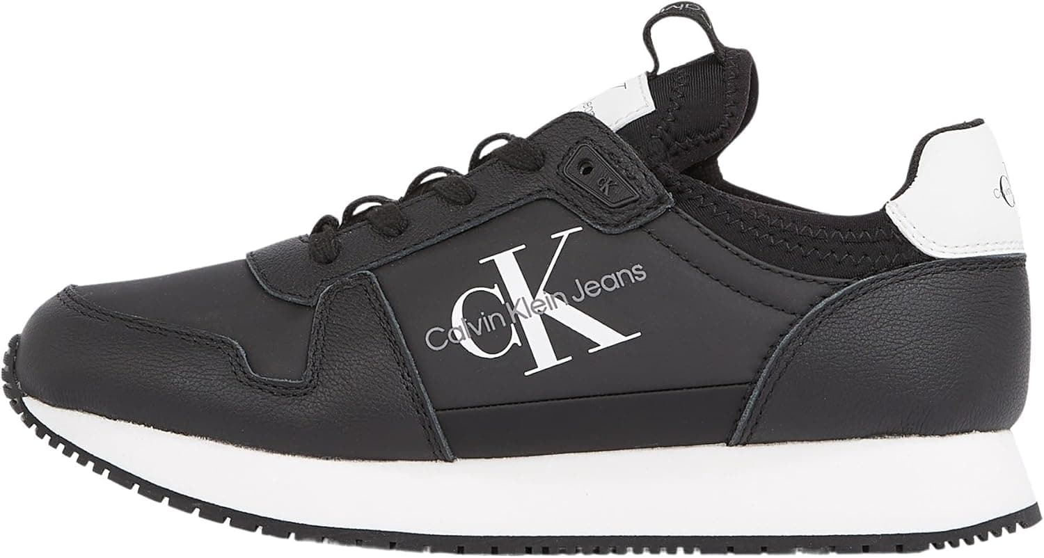 Calvin Klein Runner Sapatilhas Sock Laceup de pele para mulher
