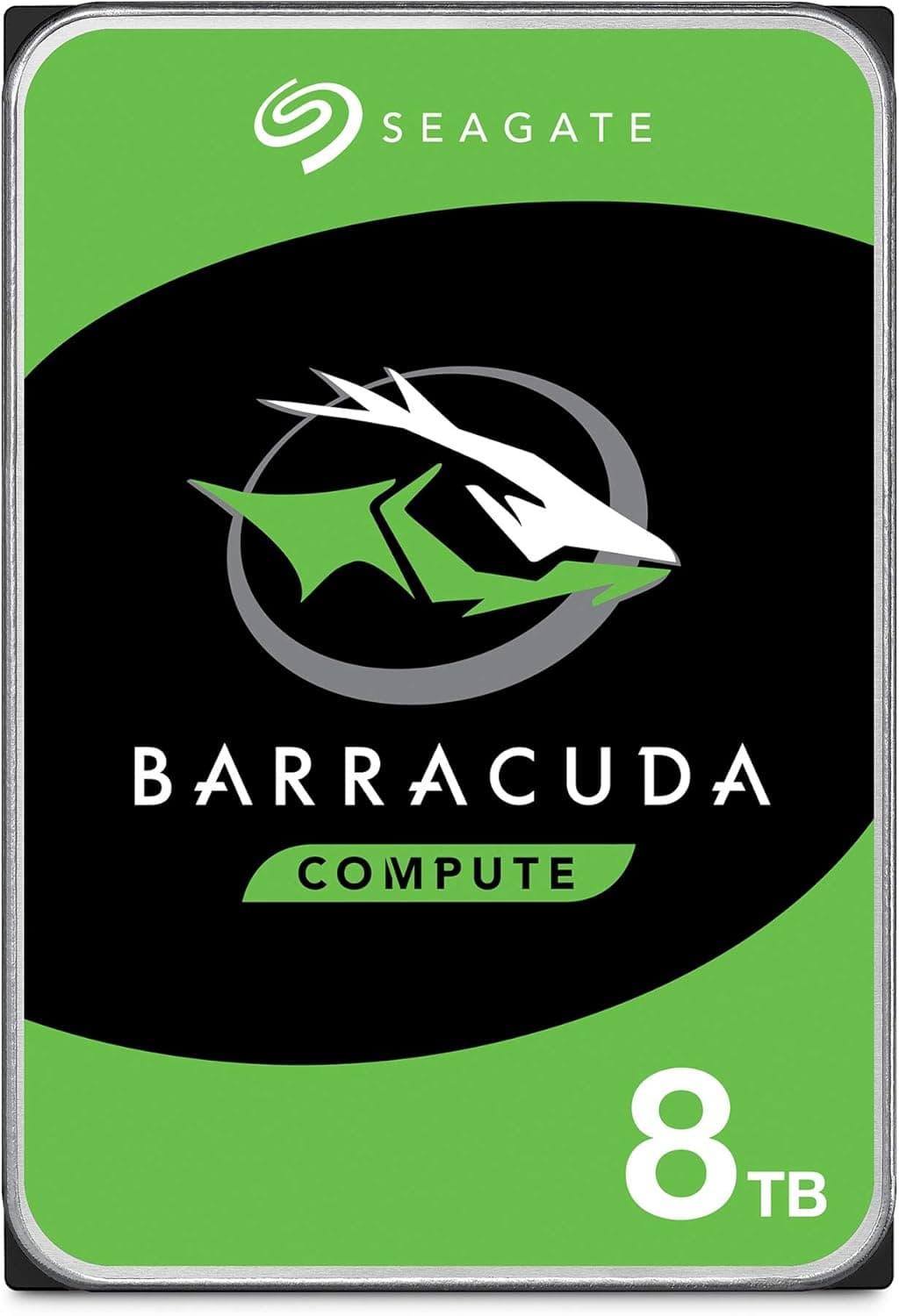 Seagate BarraCuda 8 TB, disco rígido interno, HDD, 3,5 polegadas, SATA 6 GB/s, 5400 RPM, cache de 256 MB para computador de mesa e PC, embalagem aberta fácil, Rescue Services (ST8000DMZ04)