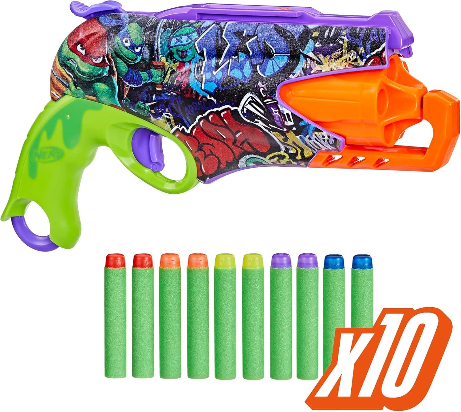 Lançador Nerf Teenage Mutant Ninja Turtles, 10 Dardos Nerf Elite