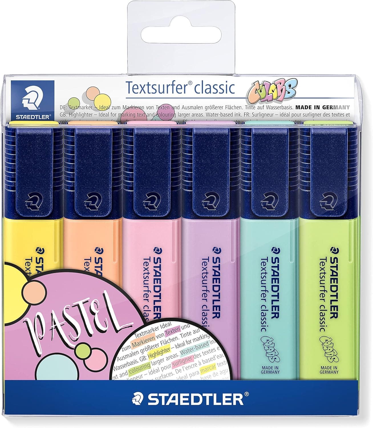 Staedtler 364 CWP6. Marcadores fluorescentes Textsurfer. Estojo com 6 marcadores de cores pastel