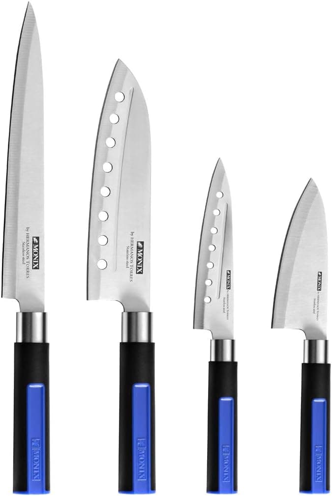 MONIX Solid conjunto de 4 facas japonesas, aço inoxidável