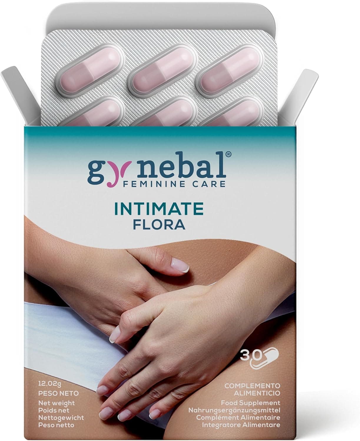 GYNEBAL Probióticos mulher com flores íntimas - Protetor íntimo - Reforça a flora l - Protege contra infecções - Lactobacillus Rhamnosus Acidophilus - Antes Duaflora - 30 cápsulas