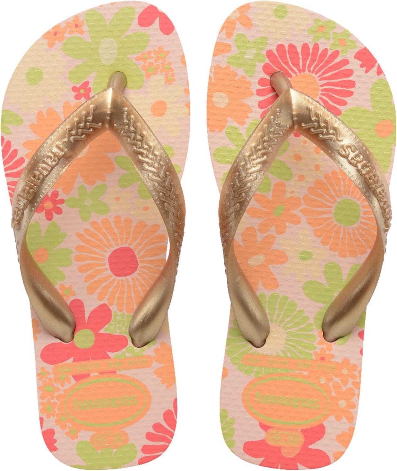 Havaianas Flores para crianças, sandálias para meninas