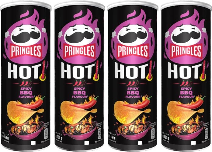 Pringles Hot Smokin BBQ Ribs | Batatas fritas sabor costelas barbecue picantes 160 g