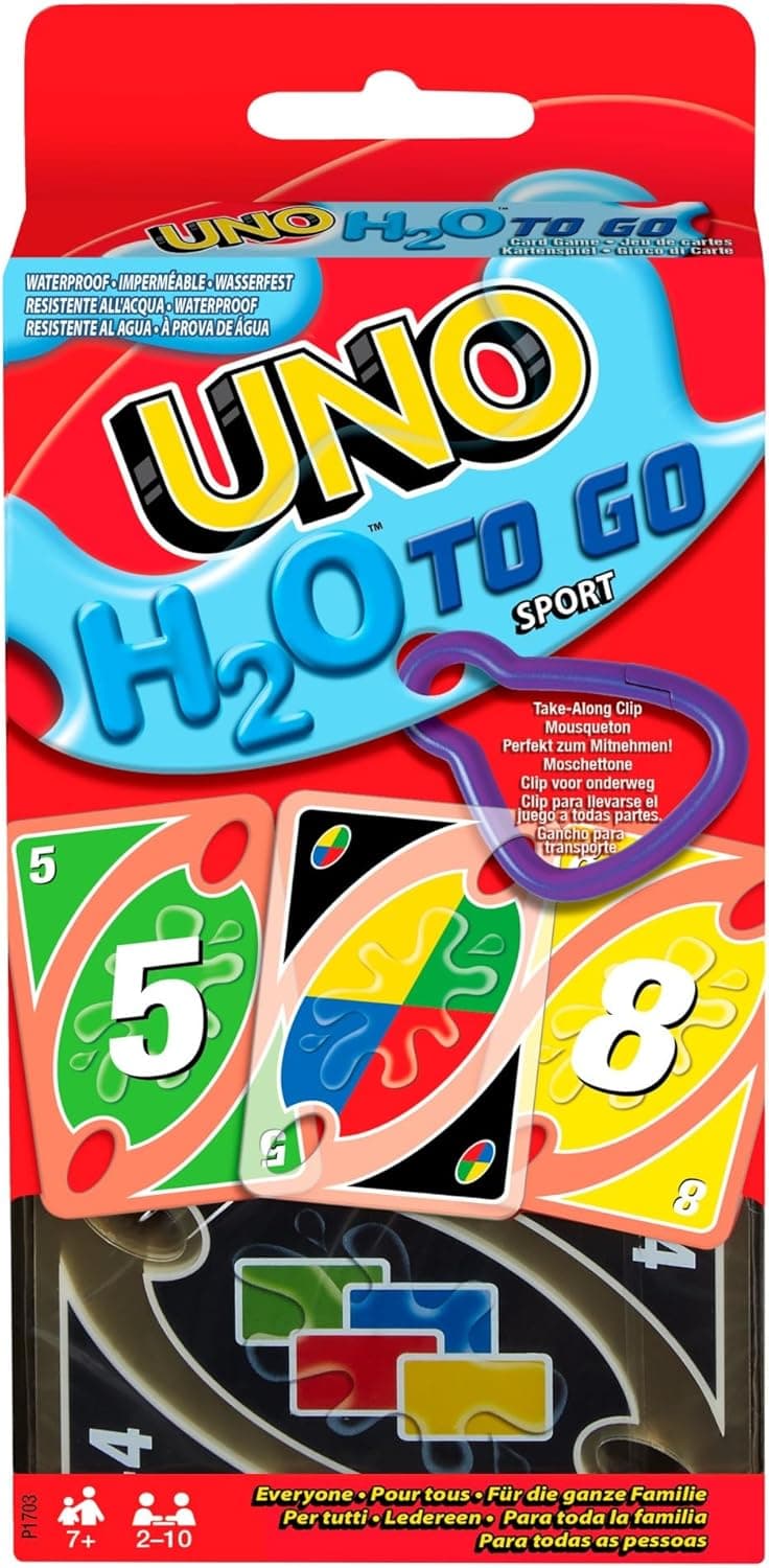 Mattel Games UNO H20 To Go, jogo de cartas (Mattel-P1703)