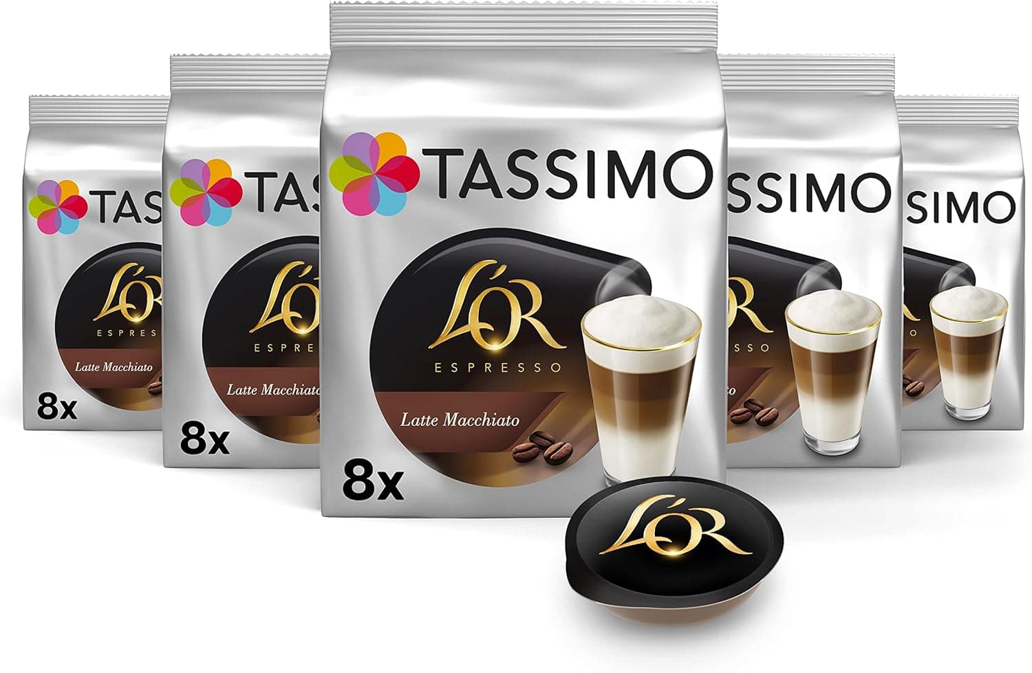 Tassimo Cápsulas de café L'OR Latte Macchiato | 40 cápsulas compatíveis com cafeteira Tassimo 