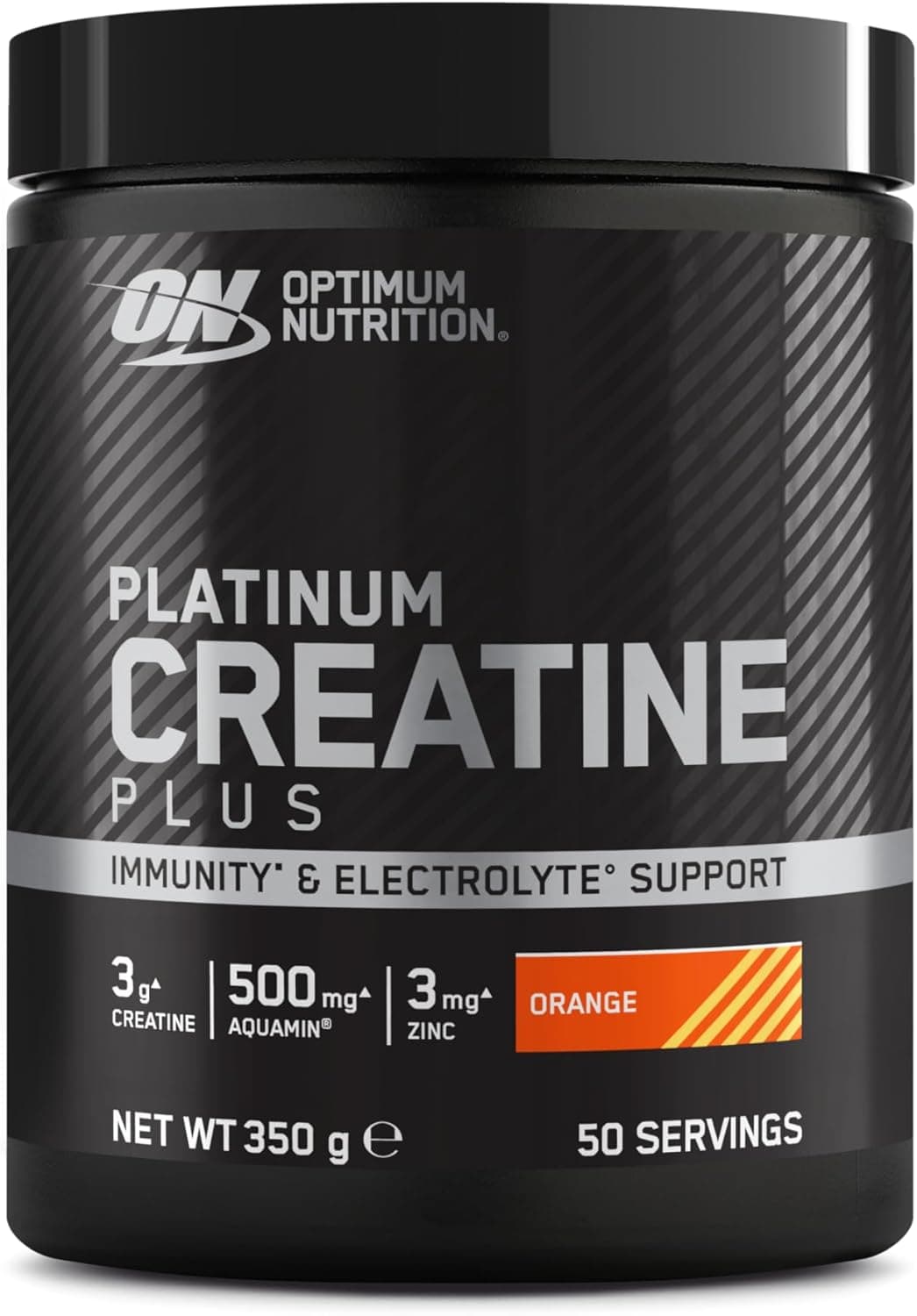 ON Platinum Creatine Plus, complemento alimentar avançado para aumentar a potência e o desempenho com magnésio aqua para equilíbrio eletrolítico, sabor laranja, 50 porções, 350 g