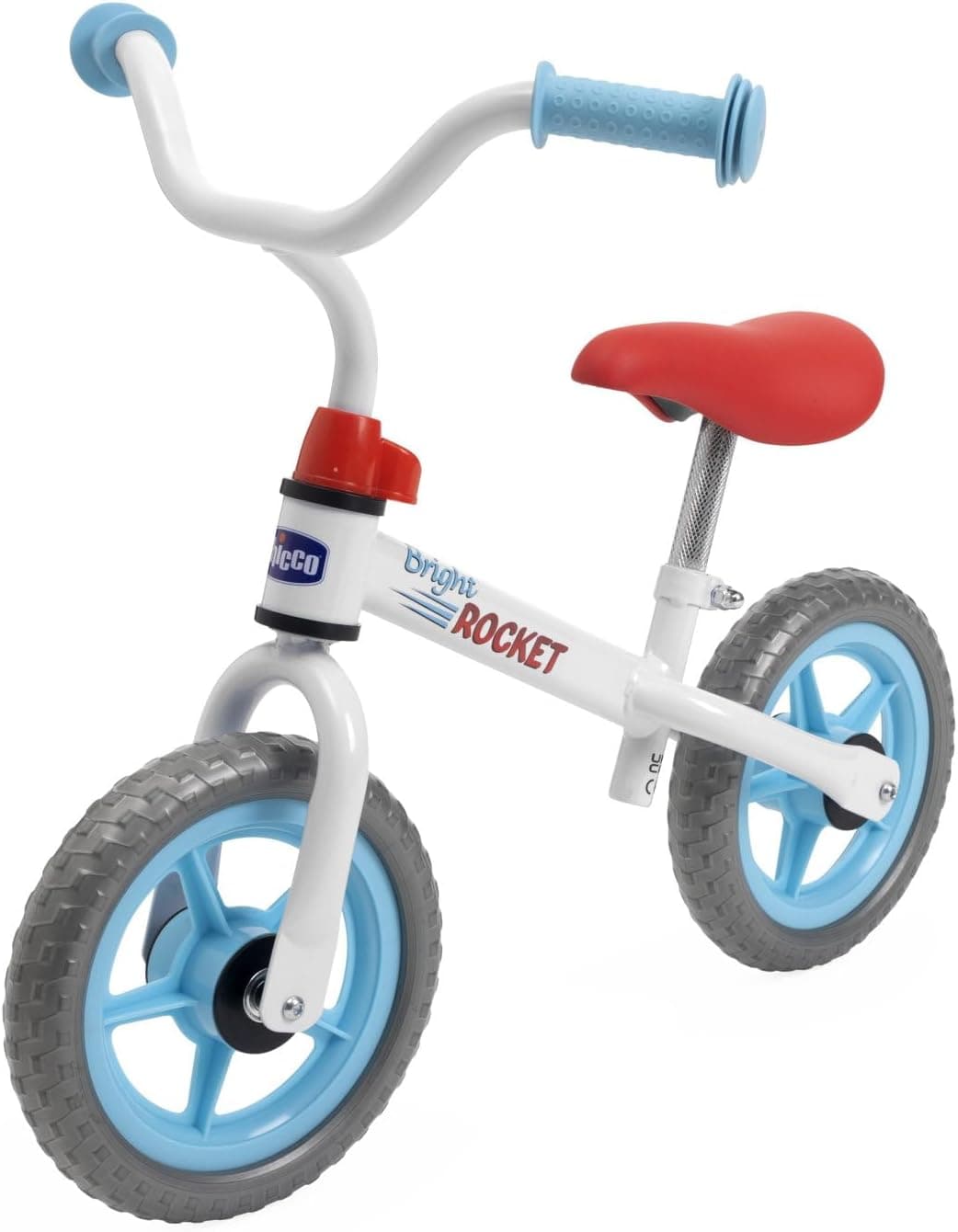 Chicco Balance Bike Bright Rocket, pedais para crianças, bicicleta de equilíbrio leve, com guiador e assento ajustáveis, MAX 25 kg, branco, 2-5 anos, ideia para presente, cor (SPA artesanal 1)