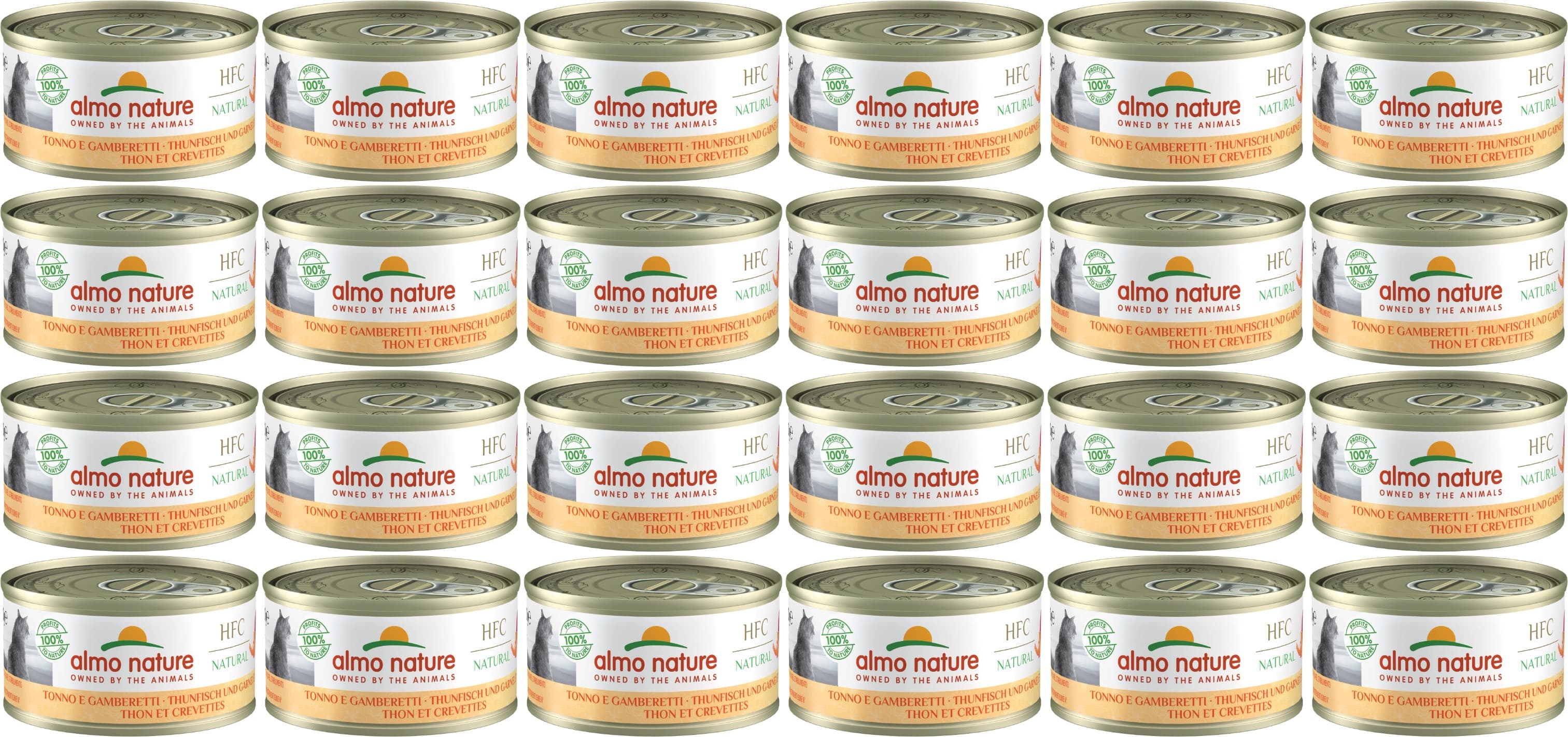 almo nature HFC Jelly comida húmida para gatos, atum e camarões, 24 unidades (24 x 70 g)