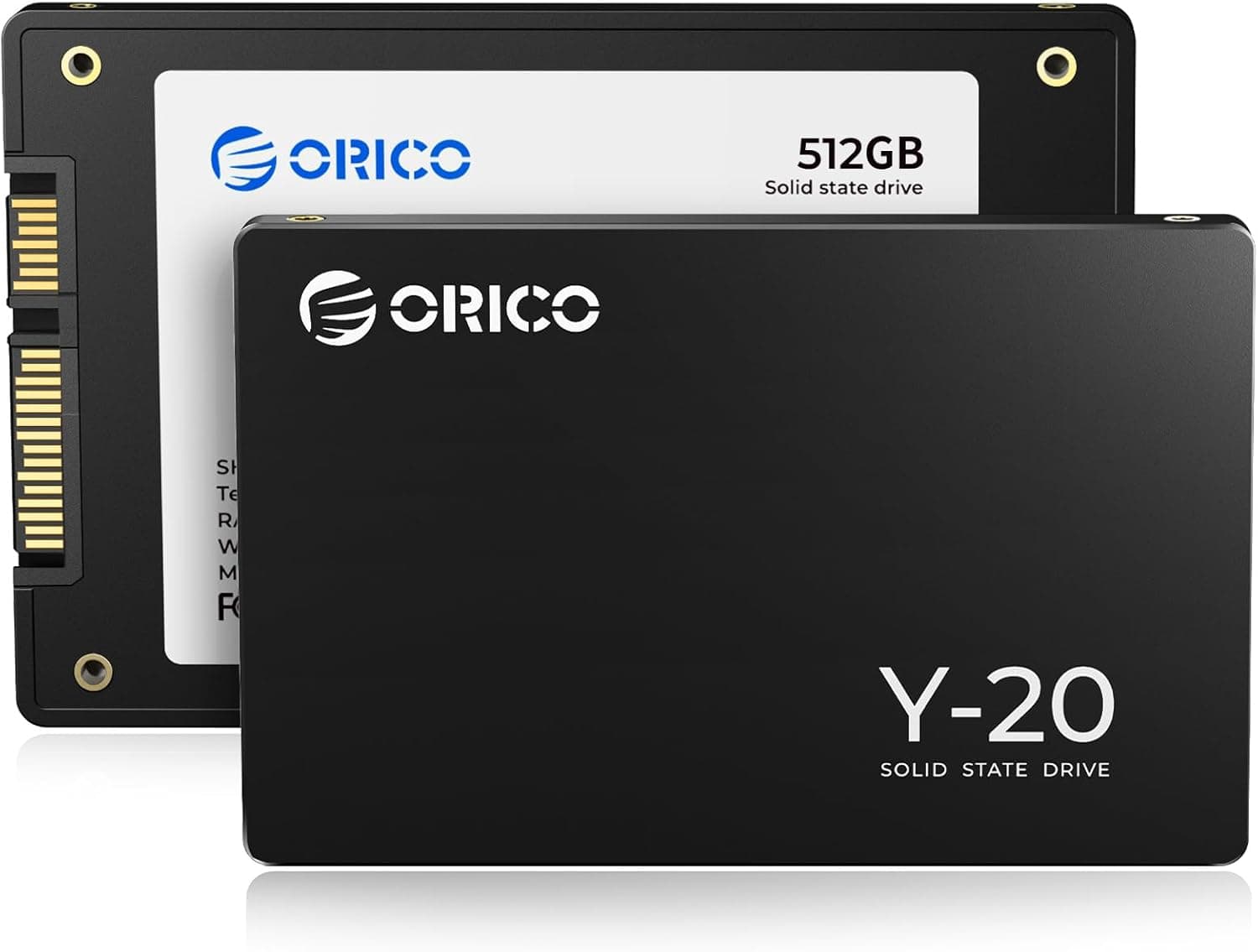 ORICO 512 GB SSD SATA III 6 Gb/s SSD interno de 2,5", velocidade de leitura de até 500 MB/s, compatível com computador portátil e de secretária - Y20