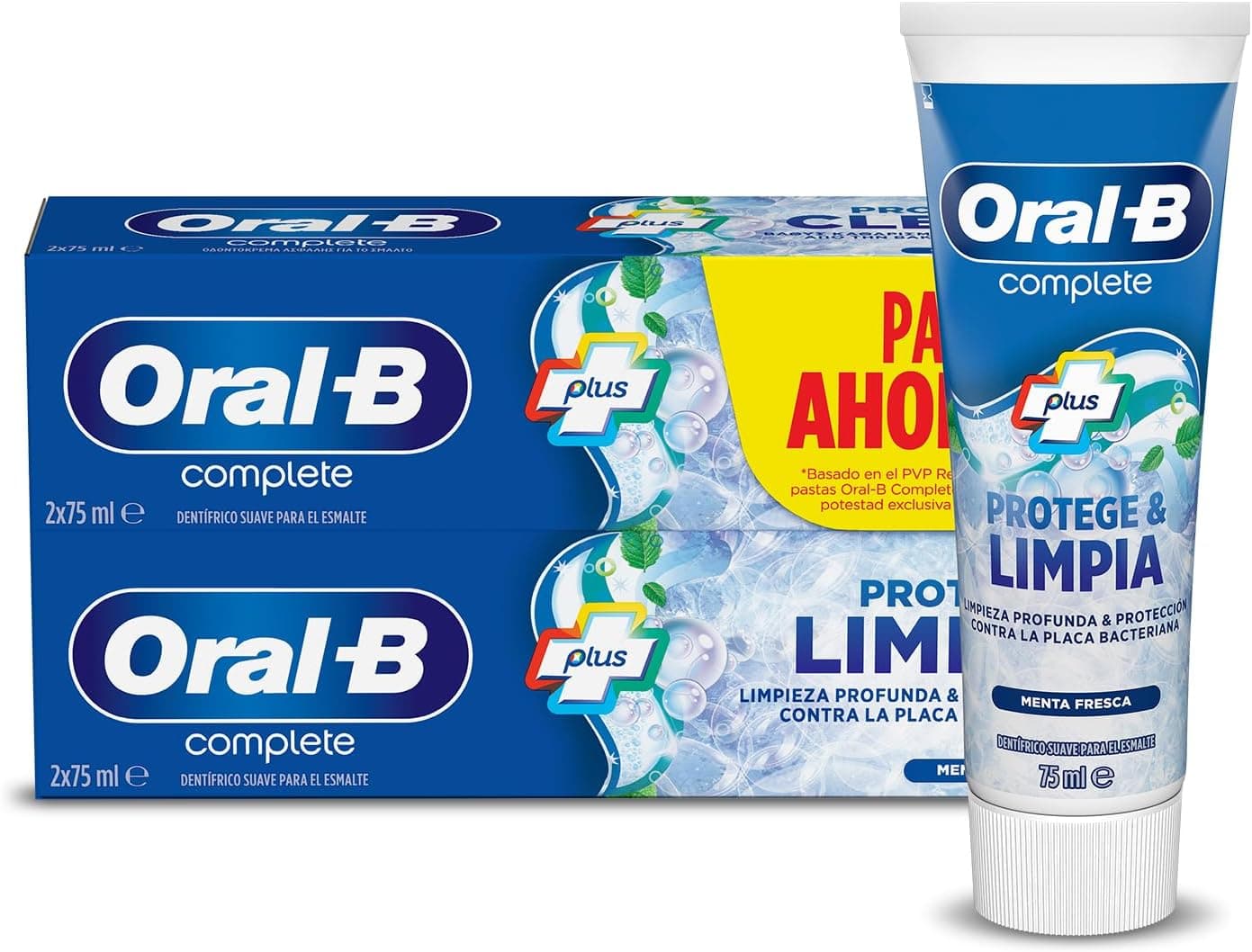 Oral-B Complete Protege & Limpa pasta dentífrica, pack poupança 2 x 75 ml