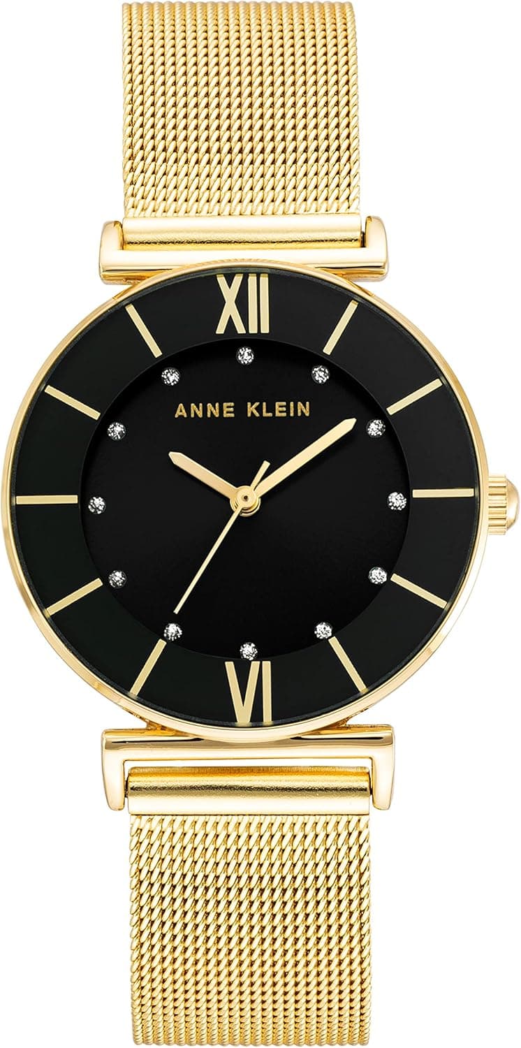 Anne Klein Cwatch Gold/Black | Relógio de pulso feminino dourado e preto