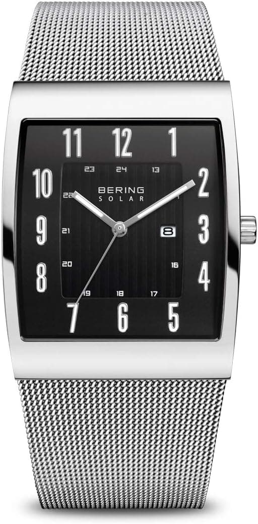 BERING 16433 | Relógio solar para homem com bracelete milanesa e vidro de safira