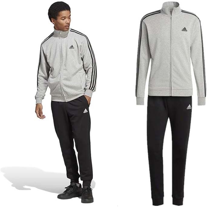adidas Basic 3-riscas francês Terry Tracksuit Fato de treino para homem