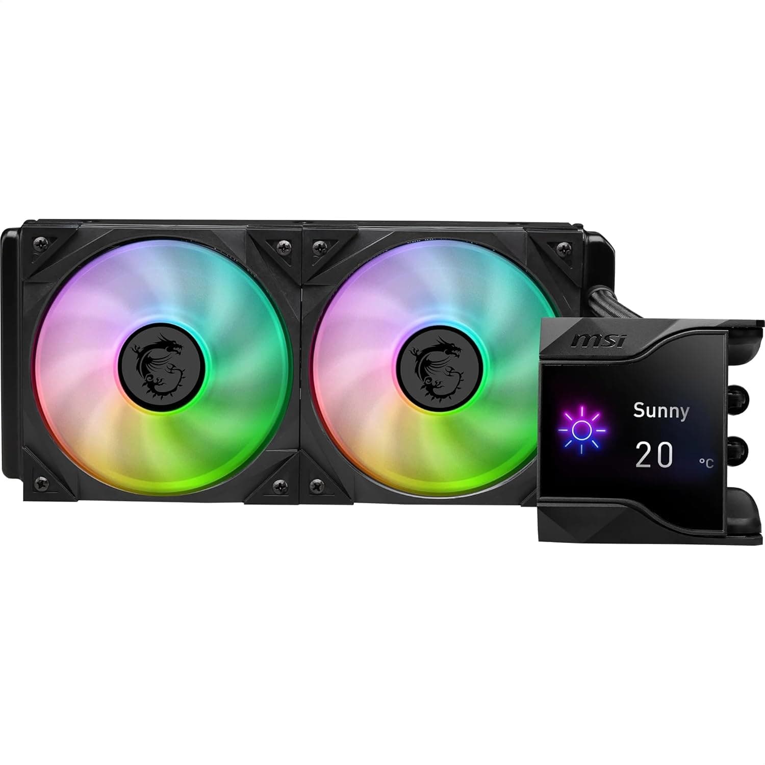 MSI MPG Coreliquid D240 | Sistema de refrigeração líquida para CPU com dois ventiladores ARGB de 120 mm e tubos antievaporação compatível com AMD e Intel