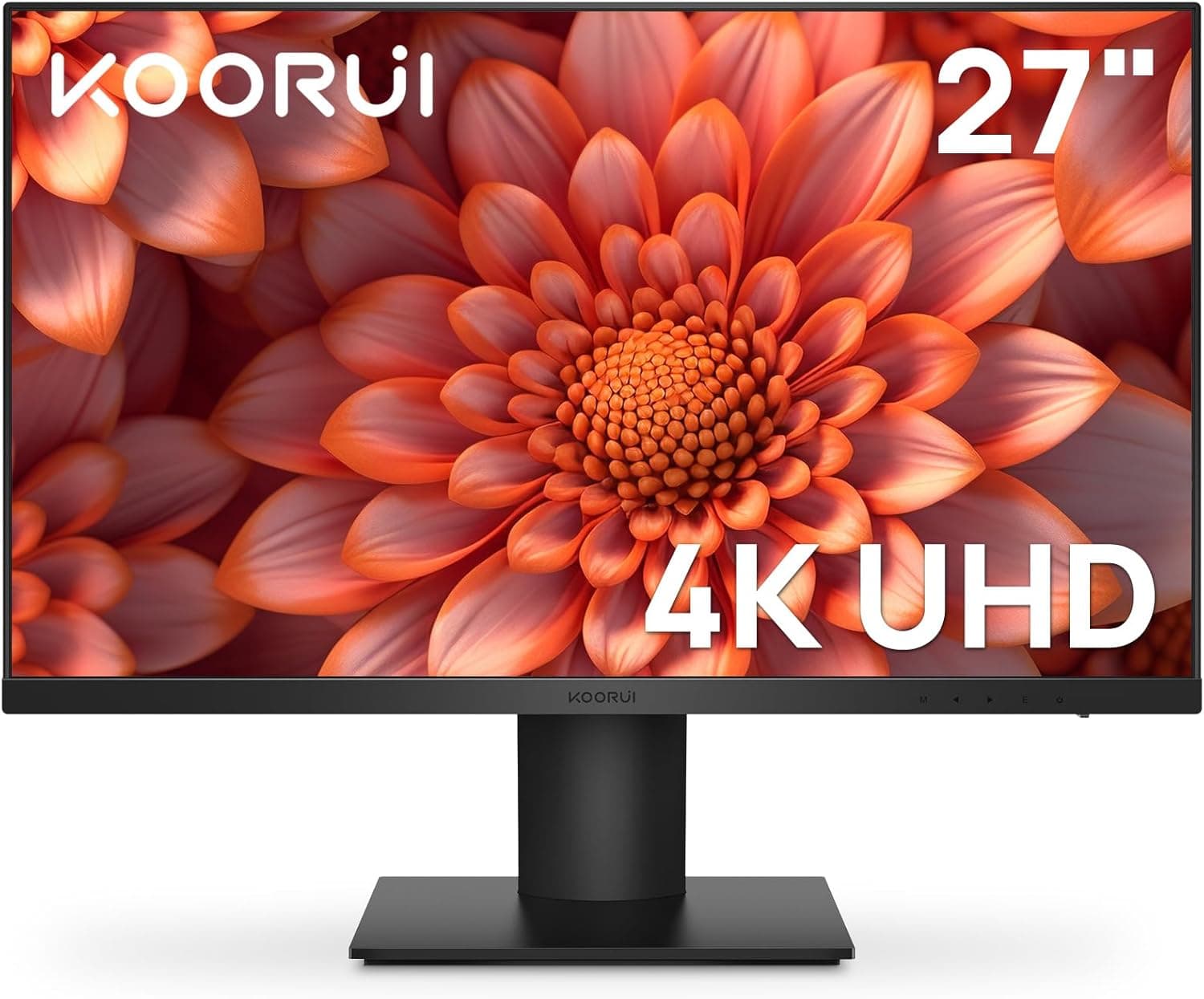 KOORUI Monitor de 27 polegadas, 4K monitores PC, ecrãs computador de 27", UHD(3840  2160), IPS, 60Hz, 2X HDMI 2.0 e DisplayPort 1,4, HDR10, VESA 100  100 mm, 90% DCI. -P3, E Cuidados