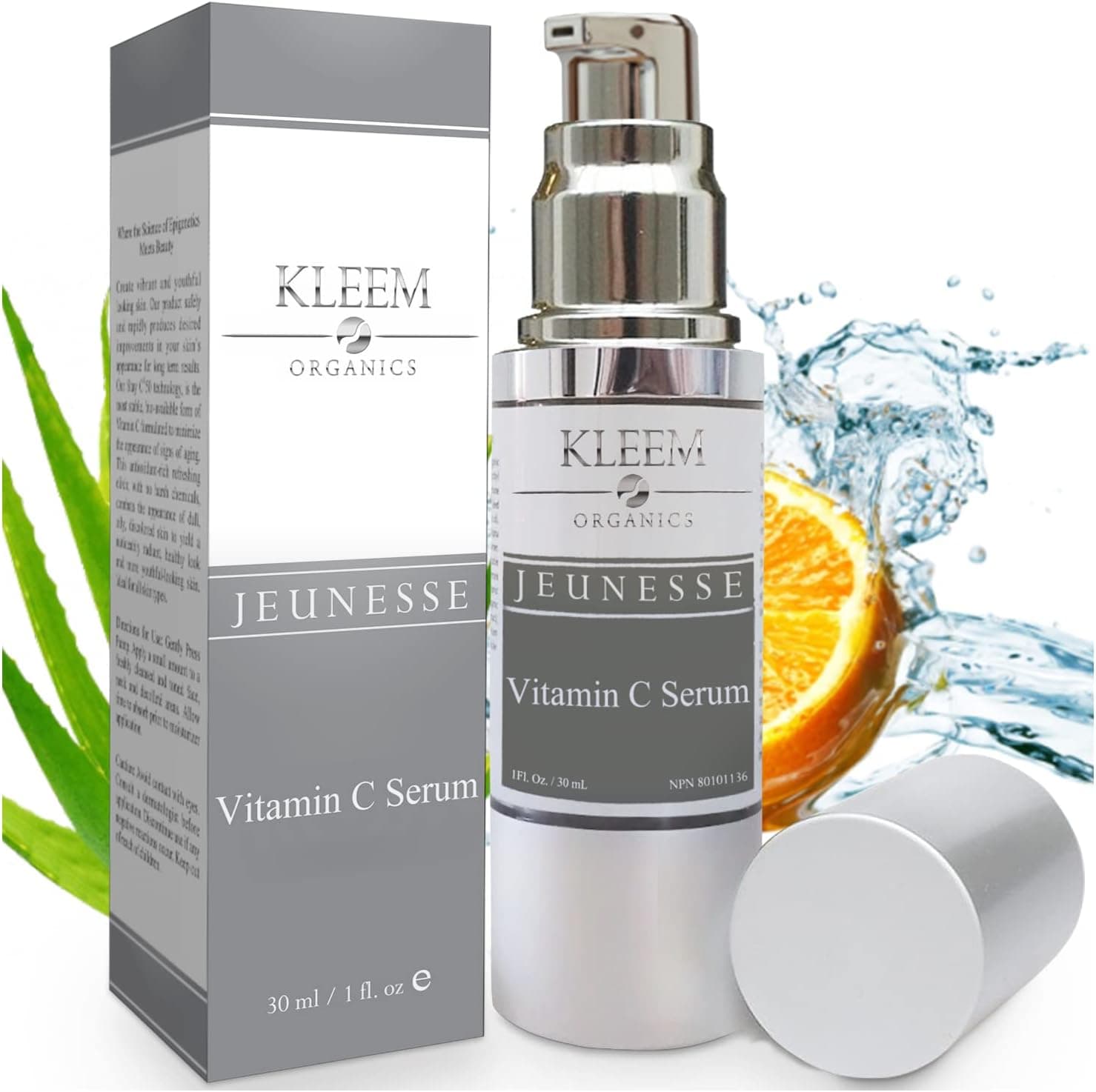 Soro de vitamina C para o rosto com ácido hialurónico para um efeito visual anti-estad, rugas e manchas da pele - creme anti-rugas