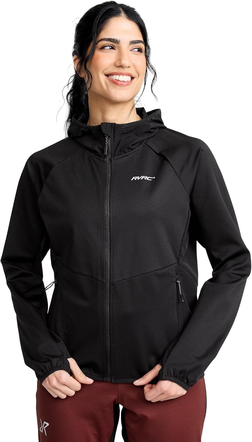 RevolutionRace Pace Hooded Wind Jacket para mulher, casaco desportivo com capuz resistente à água