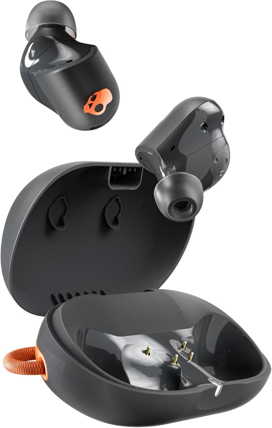 Skullcandy Sesh ANC Active Auriculares In-Ear sem fios com cancelamento de ruído, 48 h de automonomia, impermeável IP67, microfone, compatíveis com iPhone e Android. True Black/laranja