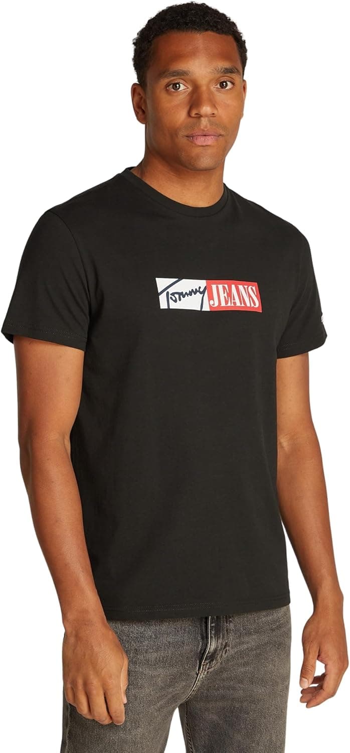 Tommy Jeans T-shirt de manga homem Slim Entry Graphic com gola redonda