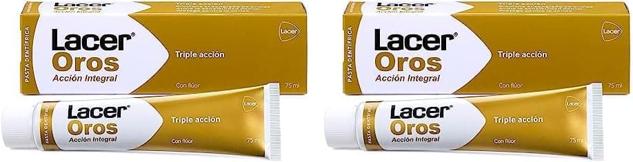 LACER OROS Pasta dentífrica 75 ml, proteção bucal integral, ação tripla, previne o sangramento, reduz a sensibilidade dental, proteção contra cáries, anti-séptico, anti-inflamatório, antioxidante
