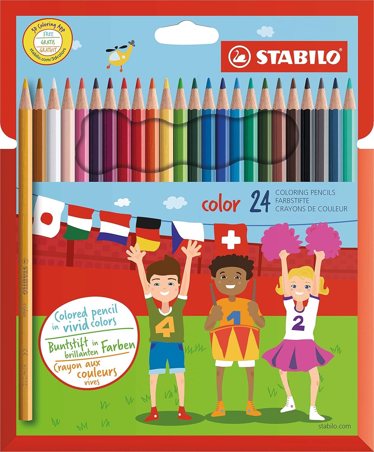 STABILO Lápiz de color color - Estuche con 24 colores