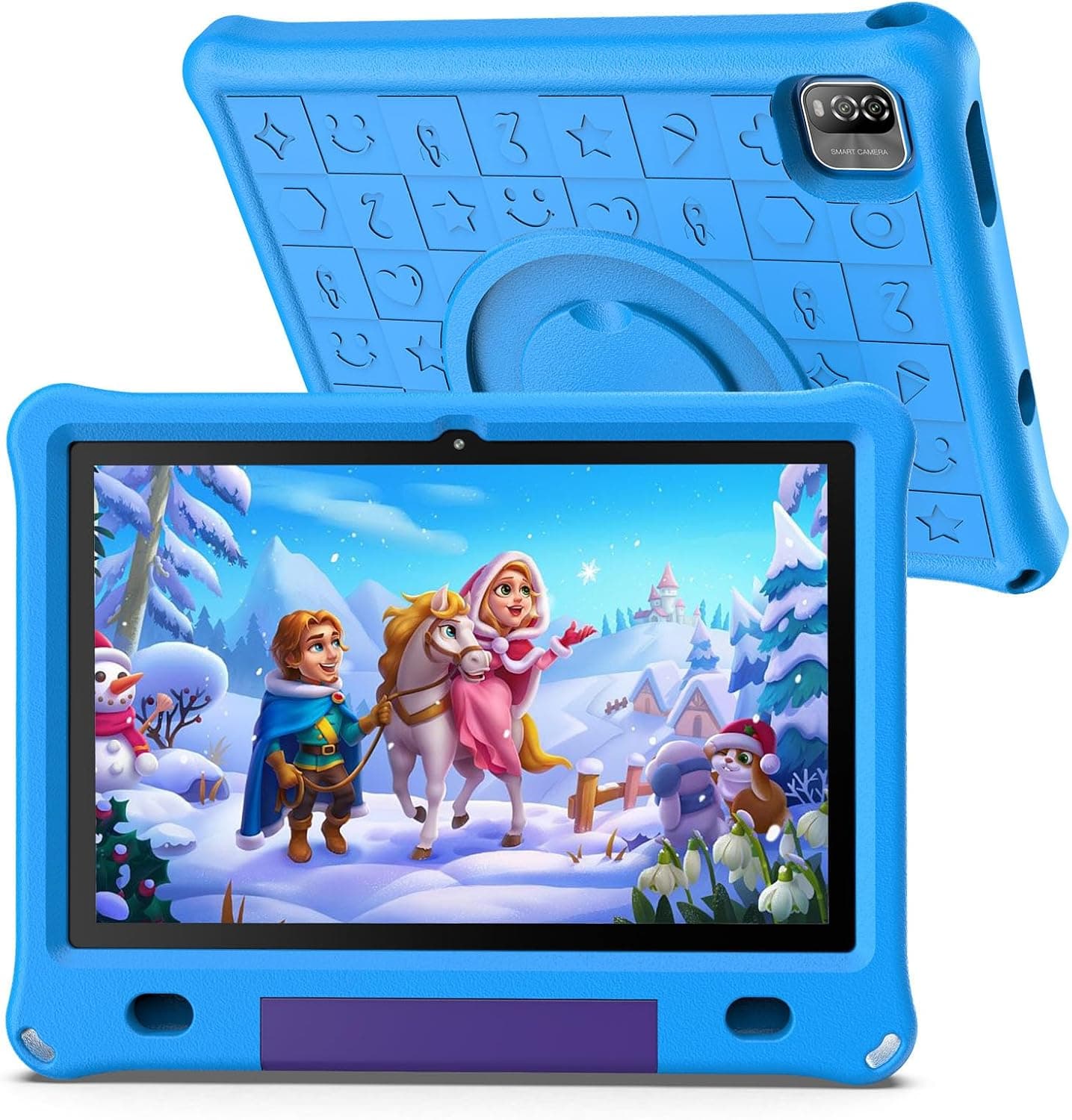 PRITOM Tablet Android 12 para crianças, WiFi, ecrã IPS HD de 10', 3 GB+64 GB, software IWAWa Kids pré-instalado, controlo de jogos de aprendizagem e aplicações educacionais, com estojo de segurança