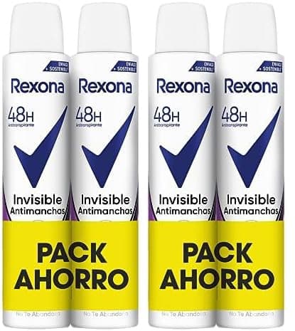 Rexona Invisível desodorizante aerossol antiderrapante para mulher Black & White Pack poupança 200 ml x 4