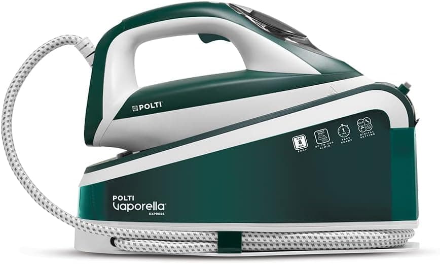 Polti Vaporella Express VE30.20, ferro gerador de vapor, pressão da bomba até 8 bar, potência de 2200 W, função ecológica, tecnologia One Temperature, ajuste digital, verde e branco