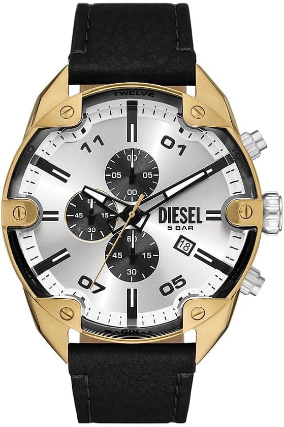 Relógio Diesel para Homem com Pontas, Movimento Cronógrafo de Quartzo e Bracelete em Pele